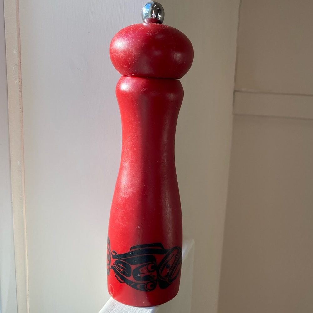 Native Northwest indigenous Matte Red Salt Mill 8”-salmon design